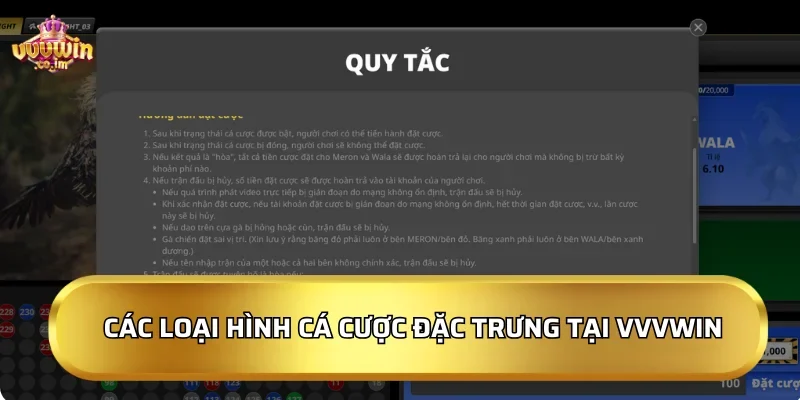 Các loại hình cá cược đặc trưng tại VVVWin
