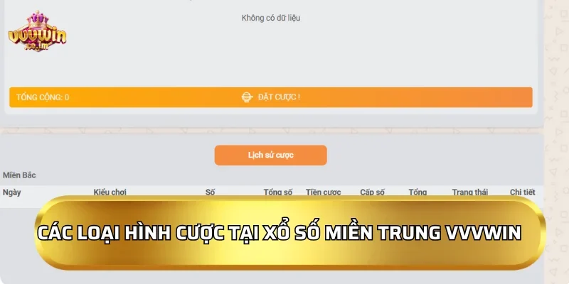 Các loại hình cược phổ biến tại Xổ số miền Trung VVVWin